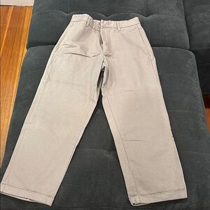 Zara Tan Trousers Relaxed Fit Cotton Blend